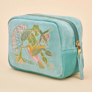 Velvet Embroidered Makeup Bag - dolly mama boutique