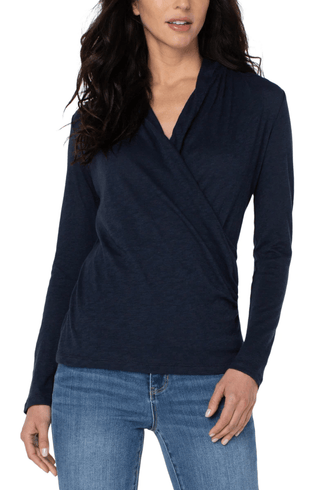 Long-Sleeve Wrap-Front Tee - dolly mama boutique