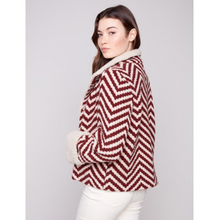 Chevron Jacket with Sherpa Trim