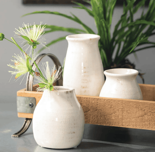 White Ceramic Vase - dolly mama boutique