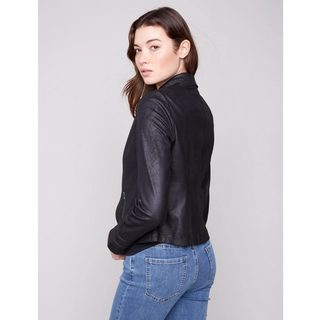 Faux Suede Jacket with Zippers