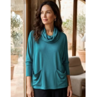 Featherlux Knit Cowl Neck Tunic