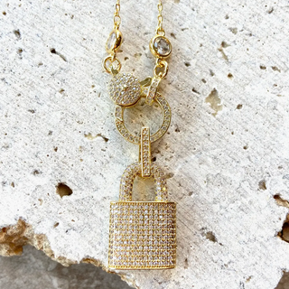 Crystal Lock Necklace - dolly mama boutique