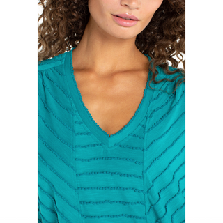 V-Neck Ruffle Hem Top