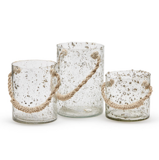 Hurricane Vase with Rope Handle - dolly mama boutique