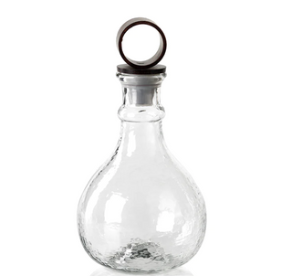 Hammered Glass Decanter W/ Wrought Iron Stopper IN-4239 - dolly mama boutique