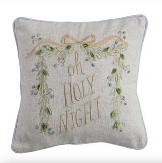 “Oh Holy Night” Cotton & Linen Pillow 16” x 16” - dolly mama boutique