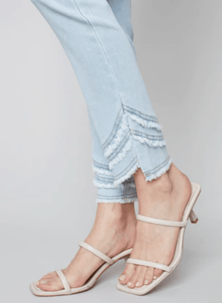 Frayed-Hem Ankle Jean - dolly mama boutique
