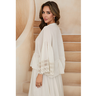 Lace Button-Front Top