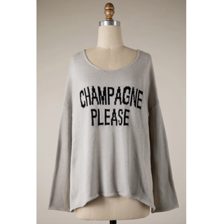 "Champagne Please" Sweater - dolly mama boutique