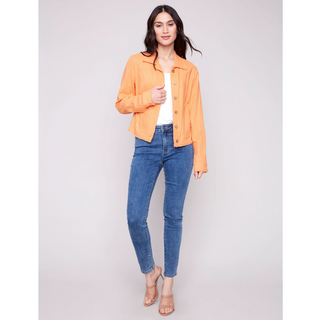 Button-Front Linen Jacket