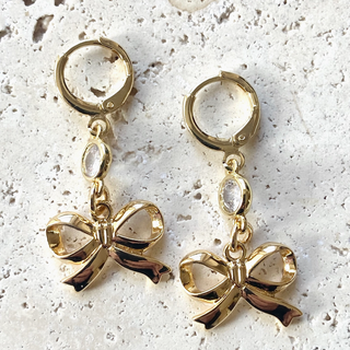 Classic Gold Bow Earrings - dolly mama boutique