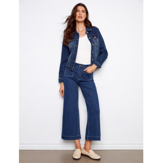 Stretch Denim Crop Flare Pocket Pant - dolly mama boutique