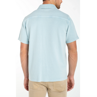 Short-Sleeve Knit Button-Up Shirt