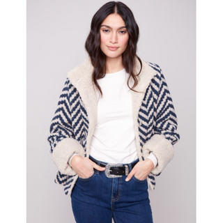 Chevron Jacket with Sherpa Trim
