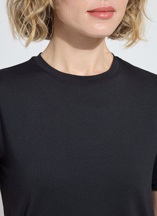 Lyssé Perfect Box-Cut Tee in black, styled view
