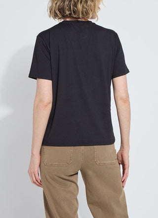 Lyssé Perfect Box-Cut Tee in black, back view