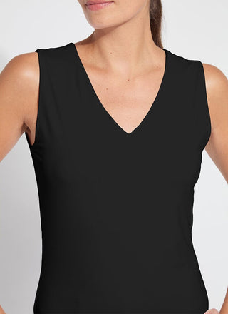 Essential V-Neck Shell - Black - view 2