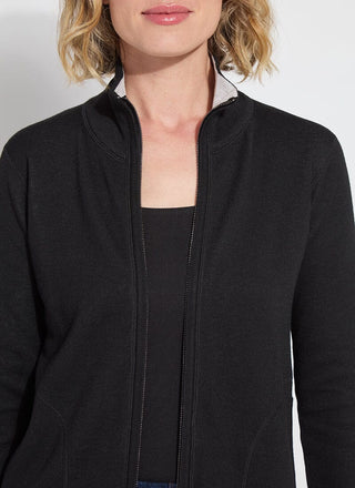 Reversible Zip-Up Cardigan by Lysse in Black/Pearl Grey - view 3