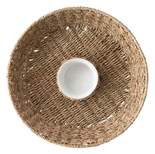 Chip & Dip Seagrass Bowl DF4004 - dolly mama boutique