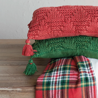 Green Knit Lumbar Pillow - dolly mama boutique