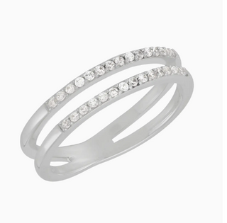 Dazzling Duo Slv Ring