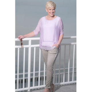 Adriana Raw-Edge Top - dolly mama boutique
