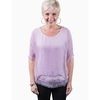 Adriana Double Raw-Edge Top - dolly mama boutique