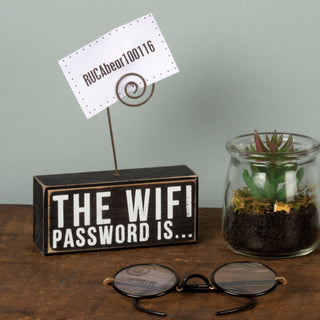WiFi password block sign styled
