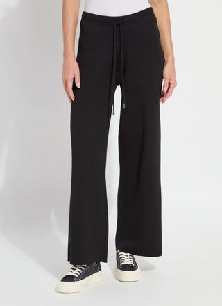 Odessa Reversible Knit Wide Leg Pant by Lysse in Black/Pearl Grey