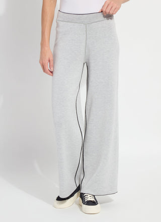 Odessa Reversible Knit Wide Leg Pant by Lysse in Black/Pearl Grey - view 2