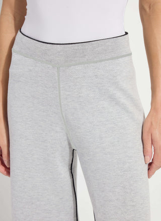 Odessa Reversible Knit Wide Leg Pant by Lysse in Black/Pearl Grey - view 4