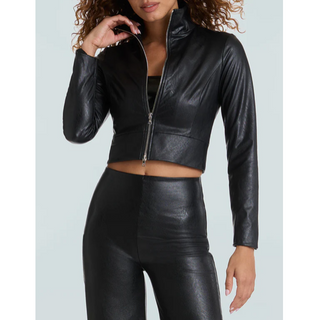 Faux Leather Biker Jacket - dolly mama boutique
