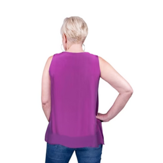 Dina Silk V-Neck Tank - dolly mama boutique