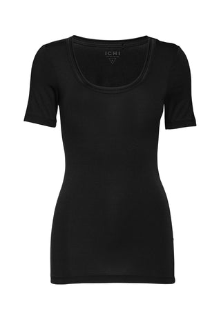 Zola Scoop-Neck Tee - Black