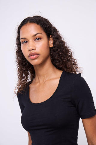 Zola Scoop-Neck Tee - Black