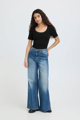 Zola Scoop-Neck Tee - Black