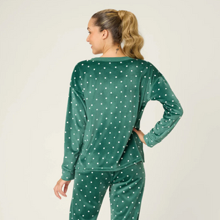 Polka Dot Velour Top