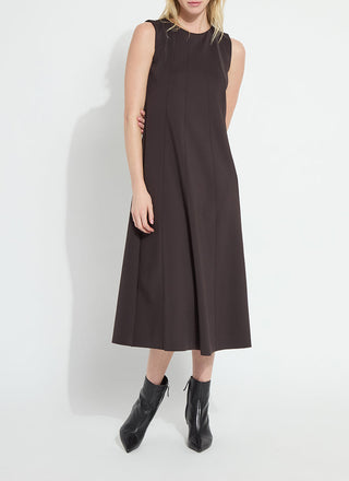 Maurelle Neoprene Seamed Dress - Espresso