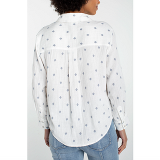 Embroidered Gauze Shirt - dolly mama boutique