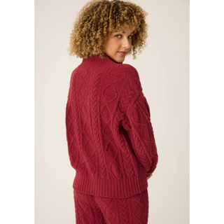 Chenille Cable Knit Quarter-Zip Sweater