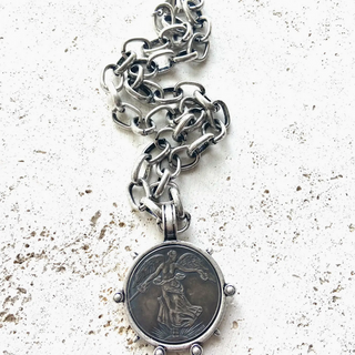 French Angel Coin Necklace