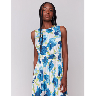 Printed Satin Rushed-Waist Dress - dolly mama boutique