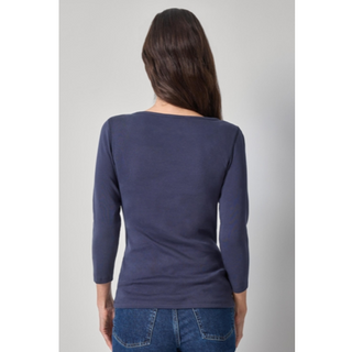 3/4 Sleeve Boatneck Top
