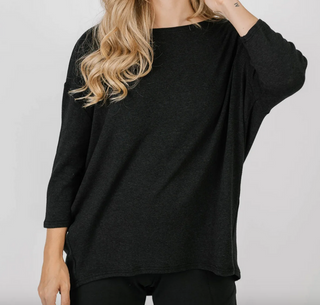 At-Ease 3/4-Sleeve Top - dolly mama boutique