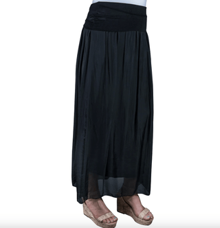 Brenda Long Silk Skirt - dolly mama boutique