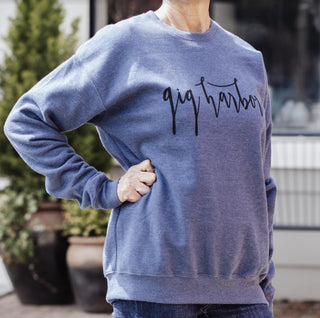 "Gig Harbor" Sweatshirt - Script - dolly mama boutique