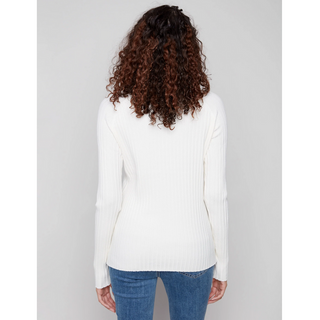 Ribbed Mock-Neck Sweater