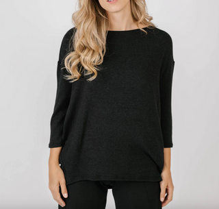 At-Ease 3/4-Sleeve Top - dolly mama boutique