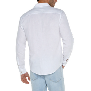 Men's White Convertible-Sleeve Shirt - dolly mama boutique